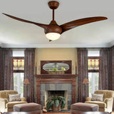 Brown Streamlined Ceiling Fan with Light