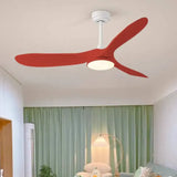 Three-Blade Streamlined Minimalist Ceiling Fan with Light