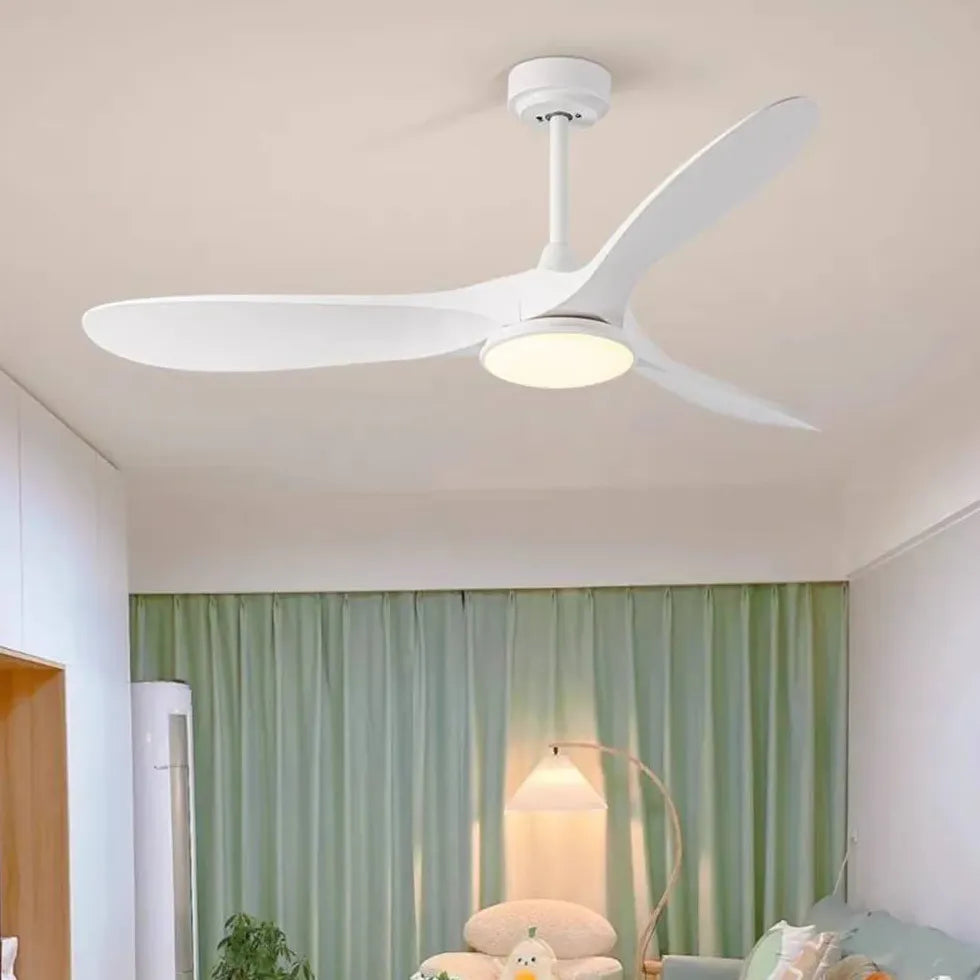 Three-Blade Streamlined Minimalist Ceiling Fan with Light