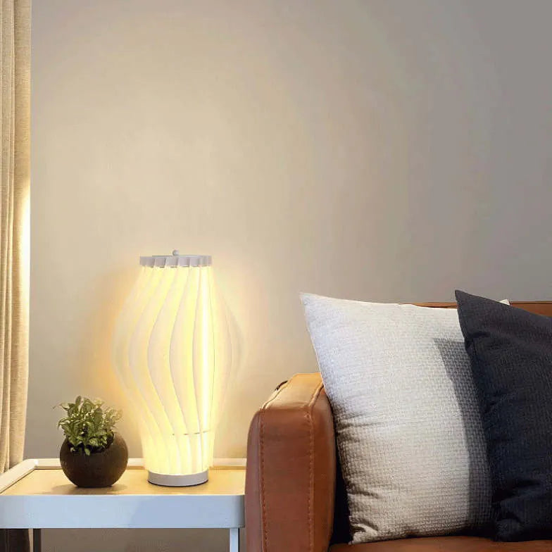 White Wavy Minimalist Table Lamp