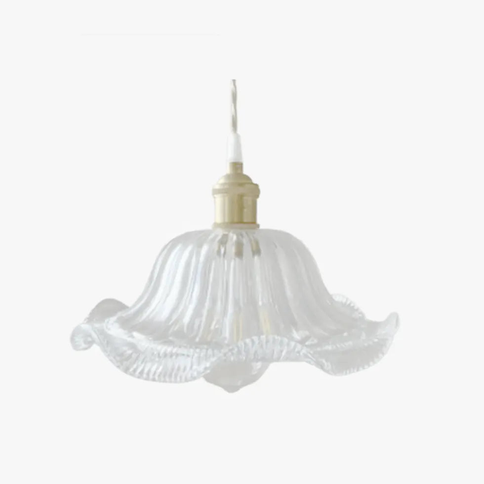 Clear Disc Glass Gold Vintage Pendant Light