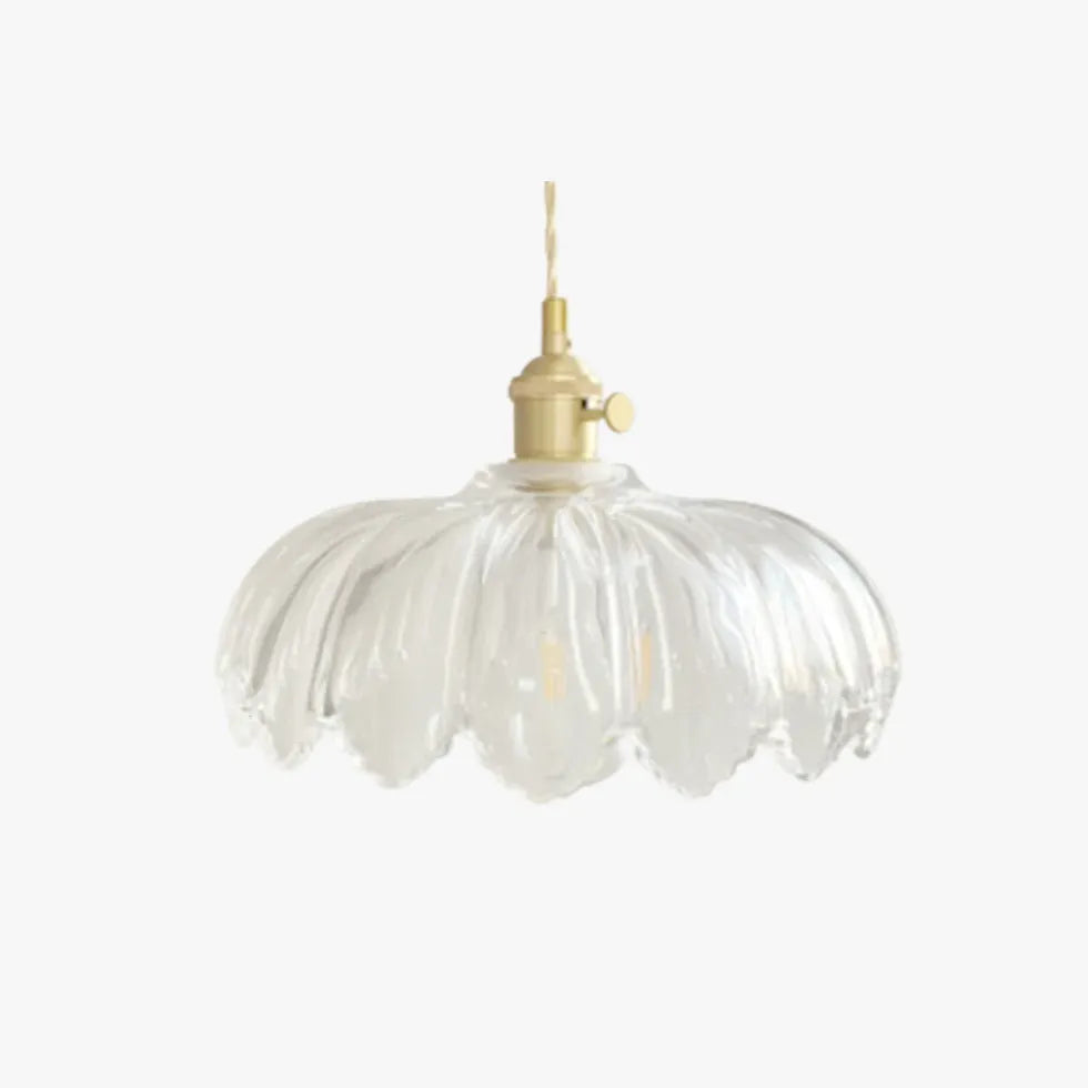 Clear Disc Glass Gold Vintage Pendant Light