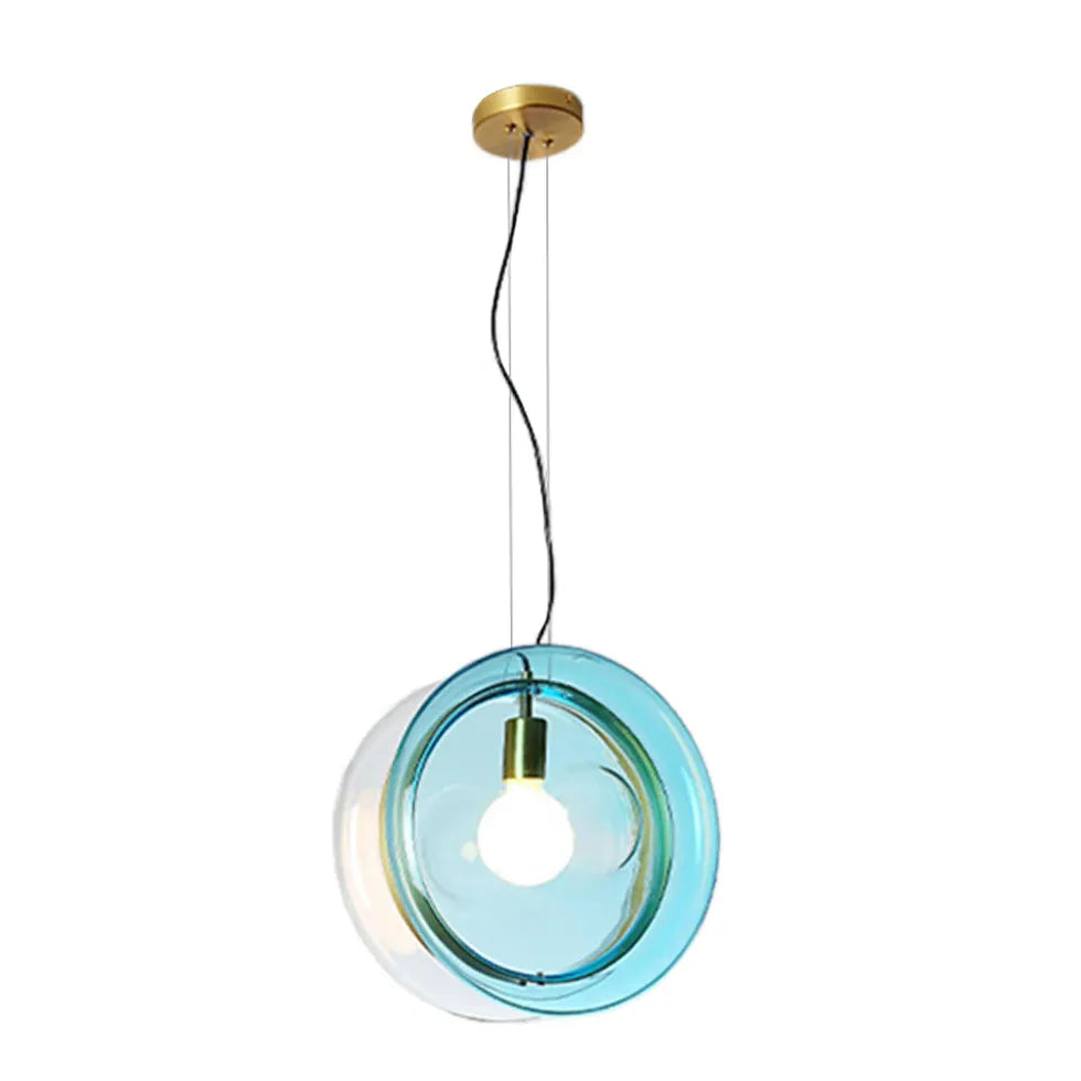 Round Colorful Glass Modern Pendant Light