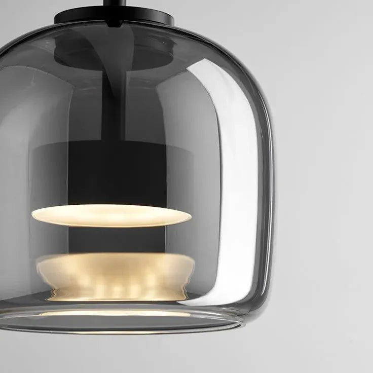 Black Transparent Glass Bedroom Pendant Light