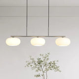 Three-Light White Glass LED Kitchen Pendant Light