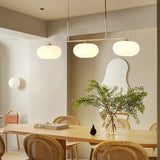 Three-Light White Glass LED Kitchen Pendant Light