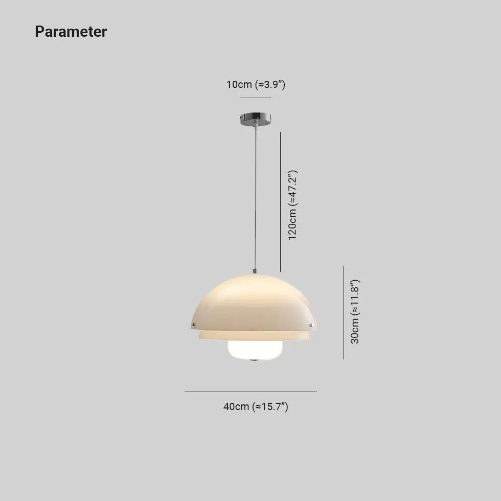 White Glass Hemisphere Living Room Pendant Light