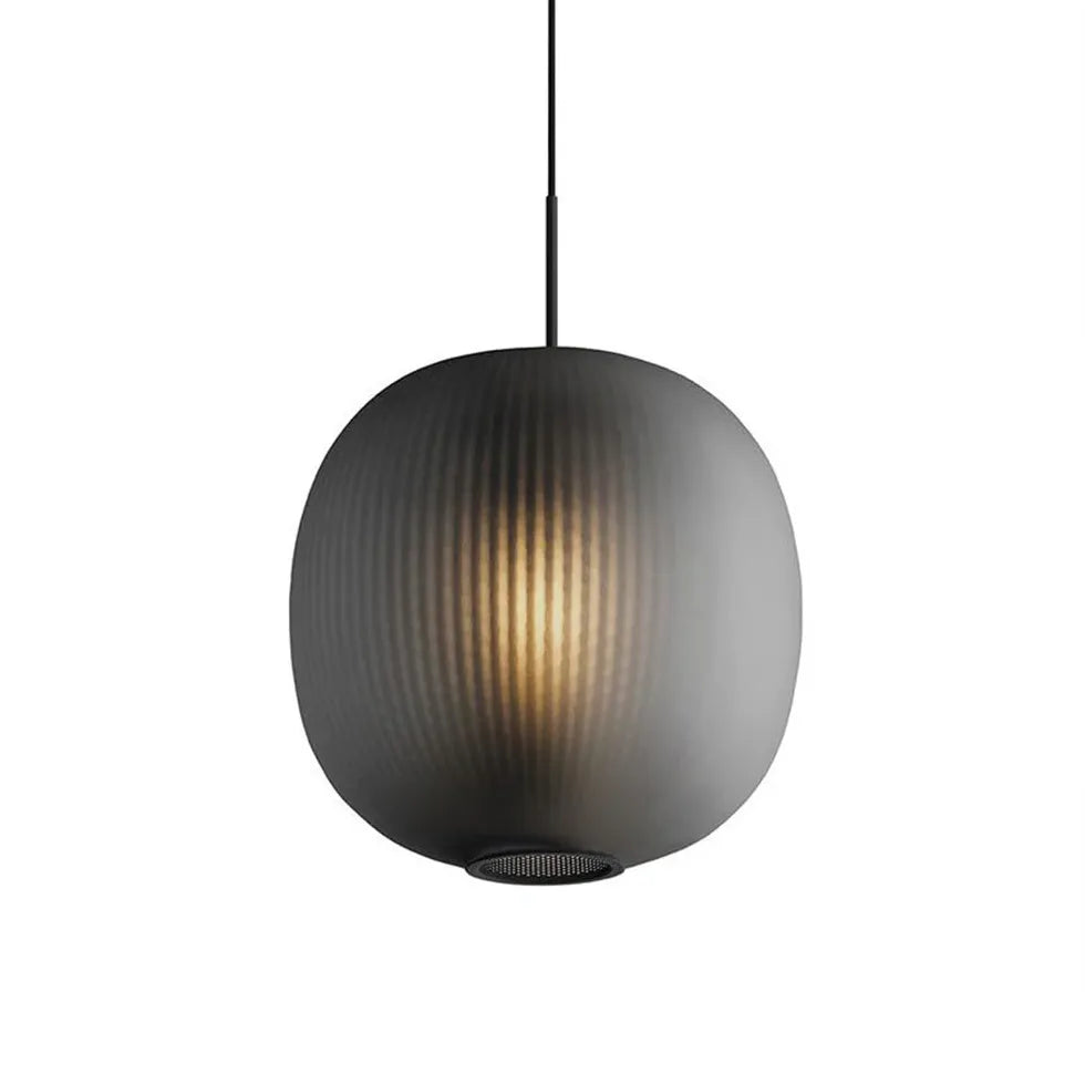 Smoky Gray Frosted Glass Pendant Light