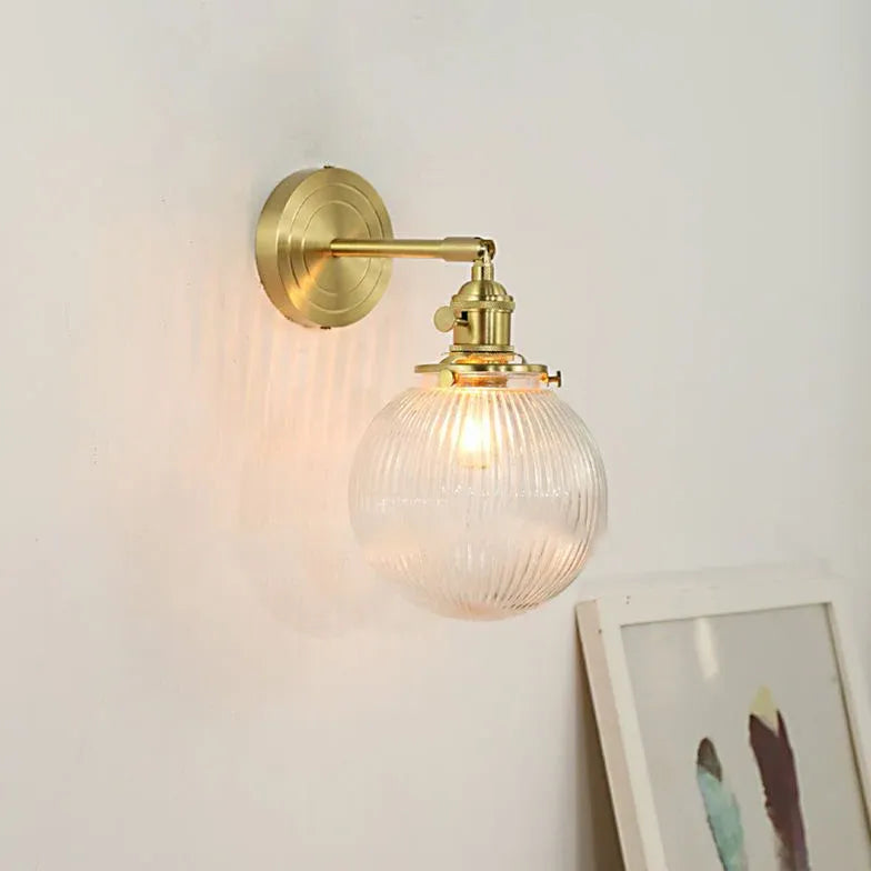 Transparent glass Vintage Gold Wall Lights