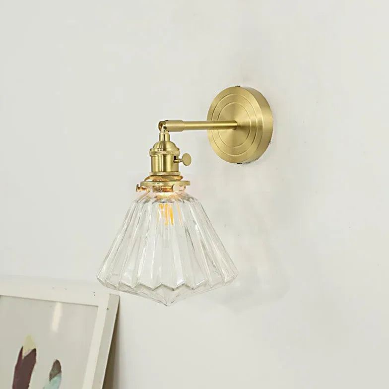 Transparent glass Vintage Gold Wall Lights