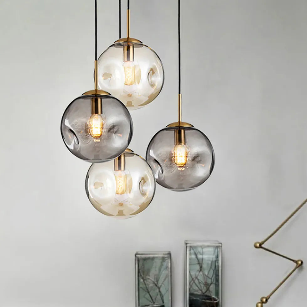 Spherical Bubbles Glass Modern Pendant Light