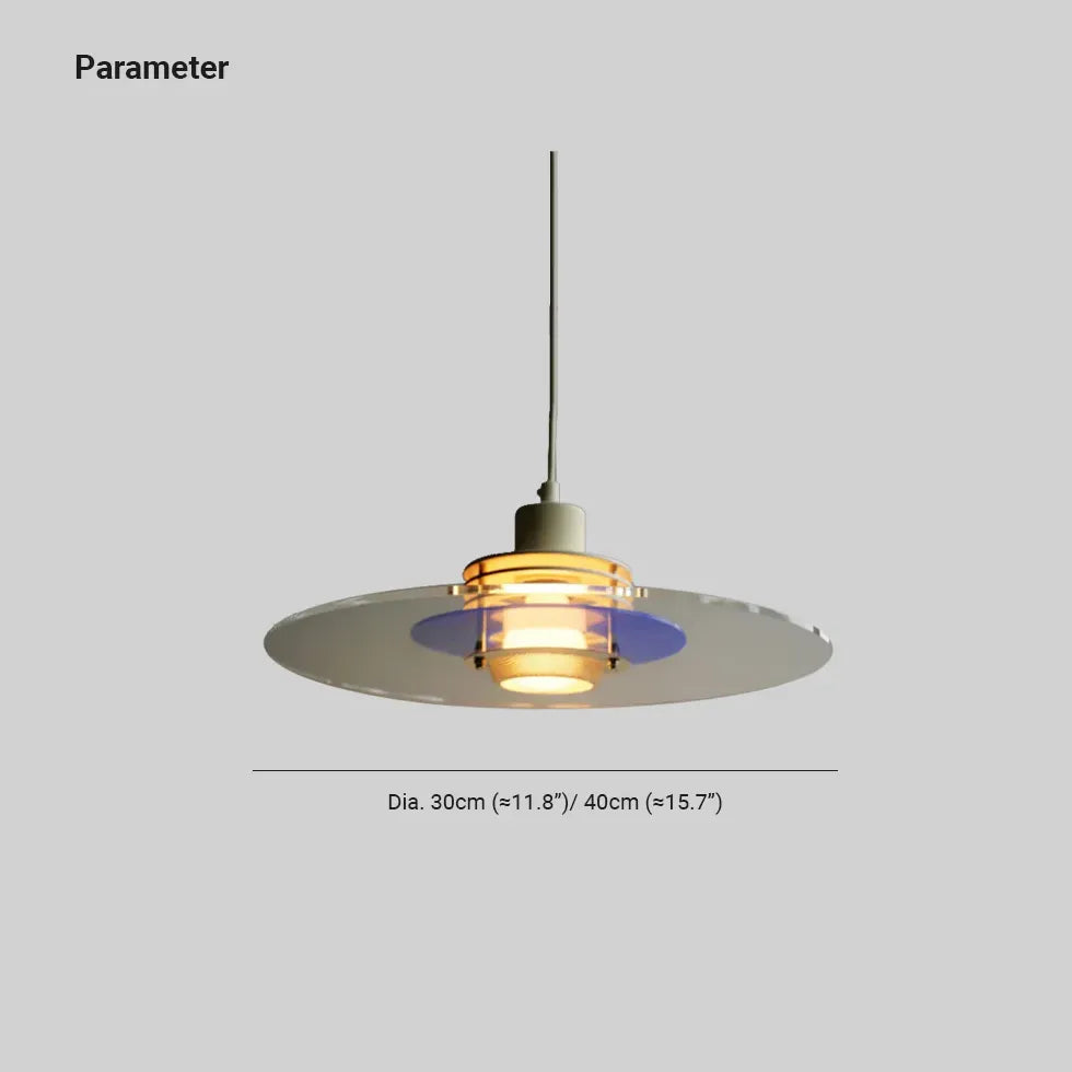 Round Transparent Glass Panel Modern Pendant Light