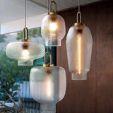 Irregular Shaped Clear Glass Vintage Pendant Light