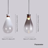 White Teardrop Shaped Glass LED Pendant Light