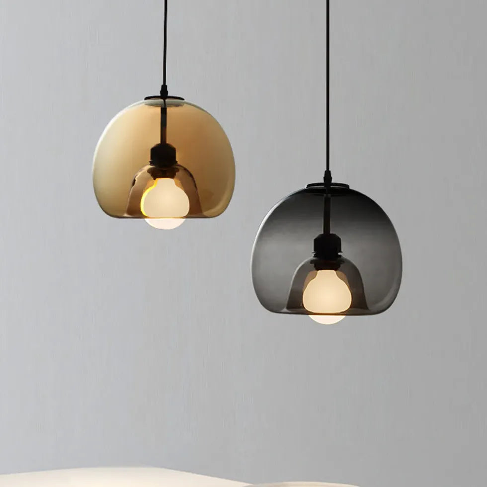 Brown Adjustable Glass Modern Pendant Light