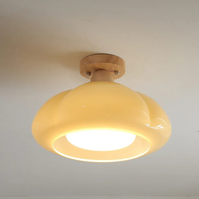 Bright Yellow Glass Modern Ceiling Light