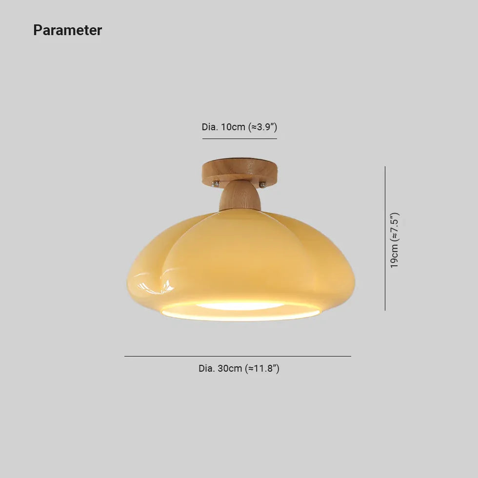 Bright Yellow Glass Modern Ceiling Light