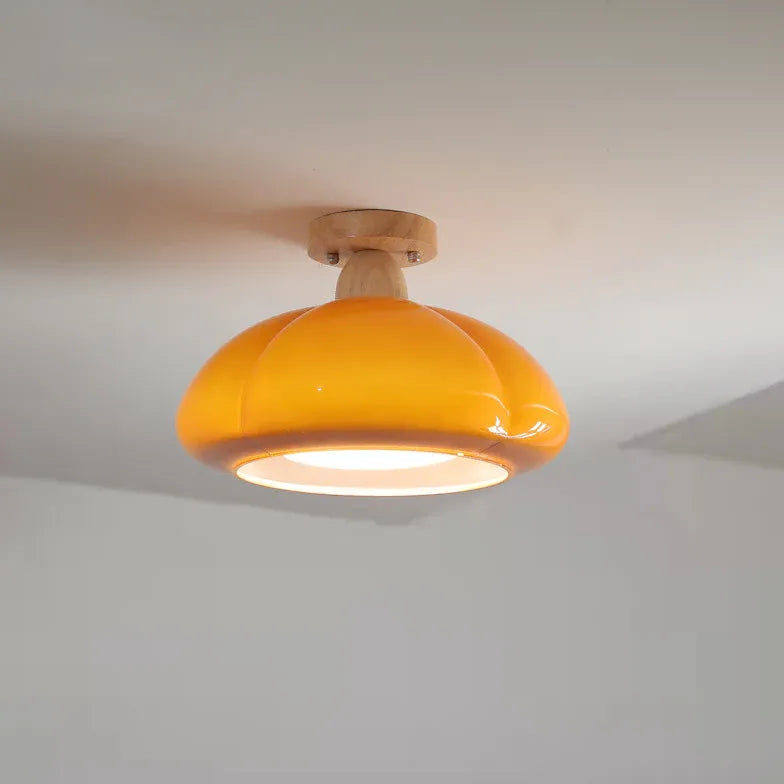 Bright Yellow Glass Modern Ceiling Light