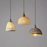 Ceramic Texture Single Head Vintage Pendant Light