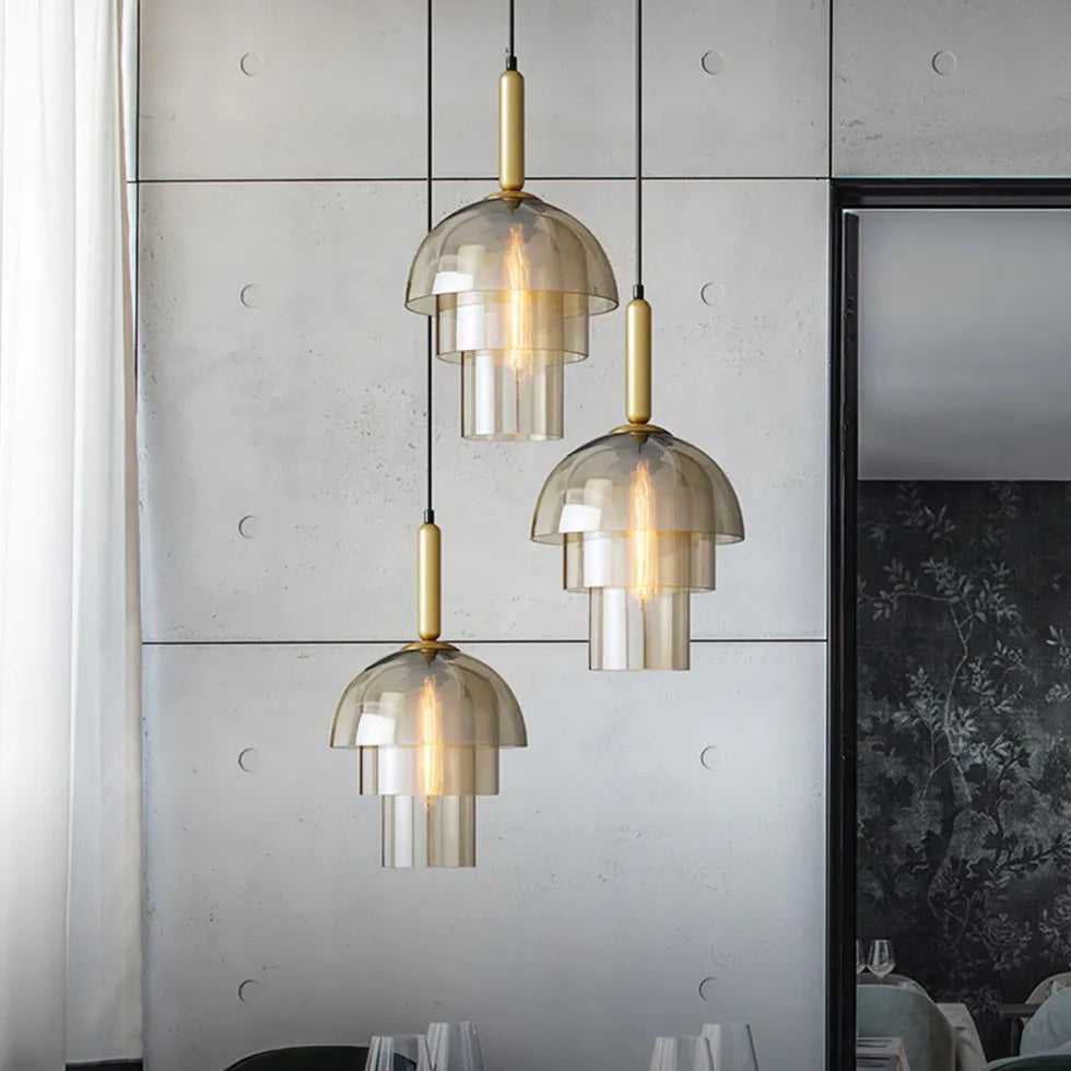 Double Glass Shade Modern Pendant Light