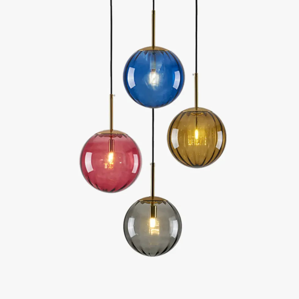 Colorful Vintage Transparent Glass Pendant Light