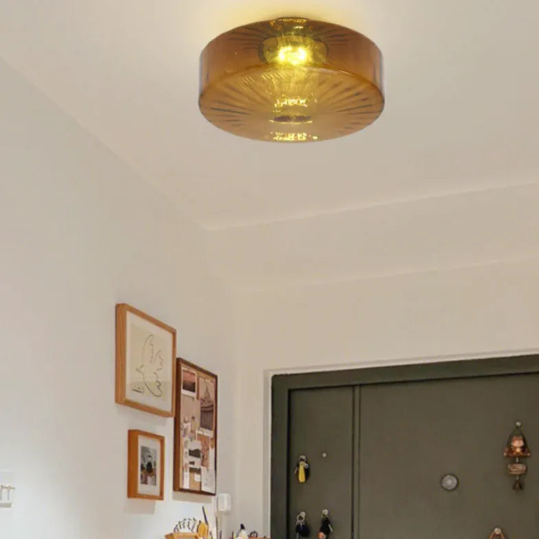 Orange Translucent Glass Vintage Ceiling Light