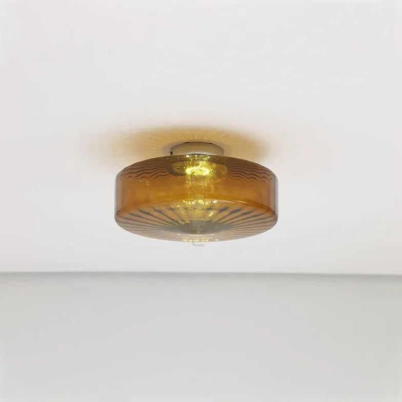 Orange Translucent Glass Vintage Ceiling Light