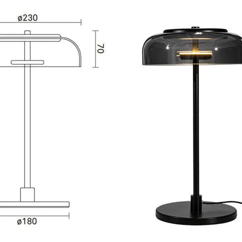 Black Glass Modern Style Table Lamp