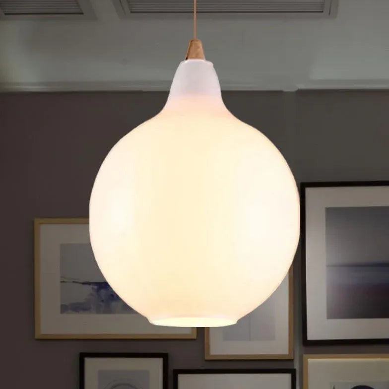 Matte Frosted White Glass Minimalist Pendant Light