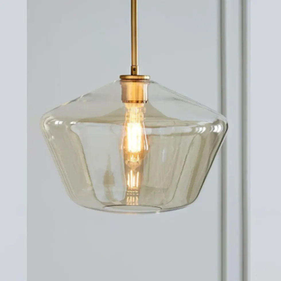 Polygonal Clear Glass Industrial Pendant Light