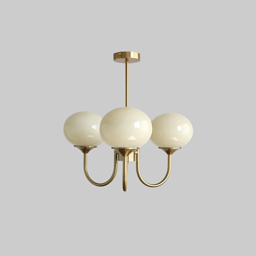 White Globe Glass Minimalist Chandelier