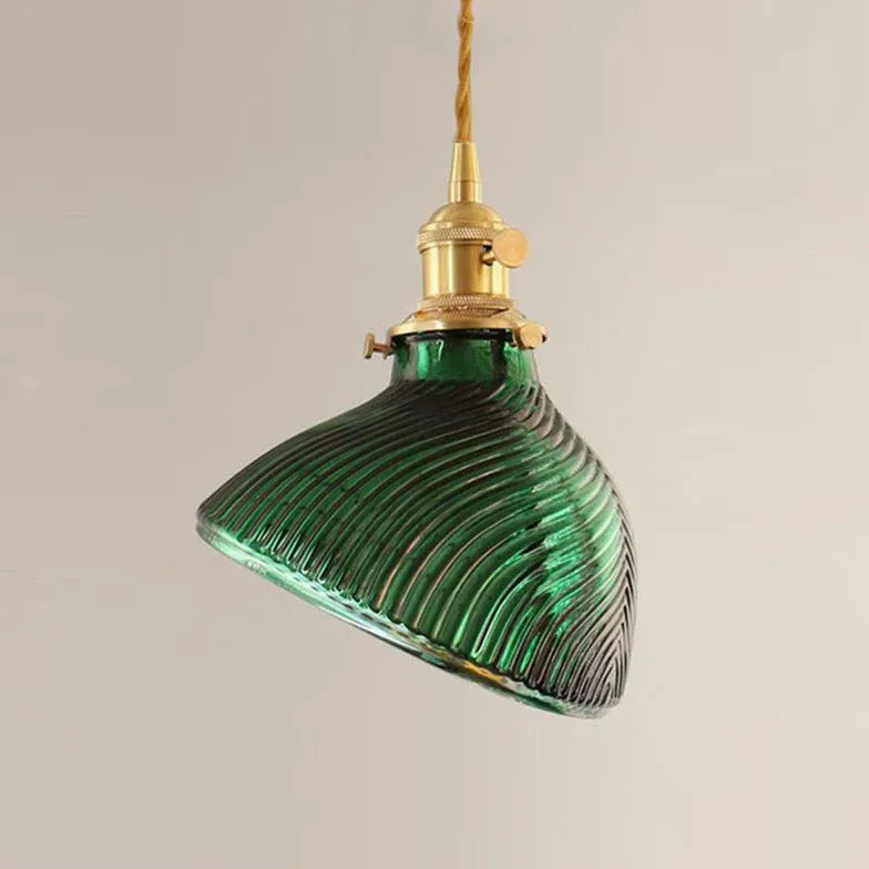 Green Dining Room vintage pendant light