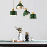 Green Dining Room vintage pendant light