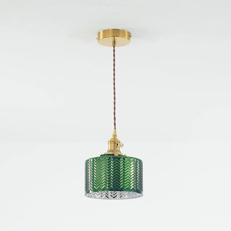 Green Dining Room vintage pendant light