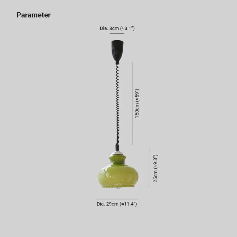 Green Kettle Glass Pendant Light