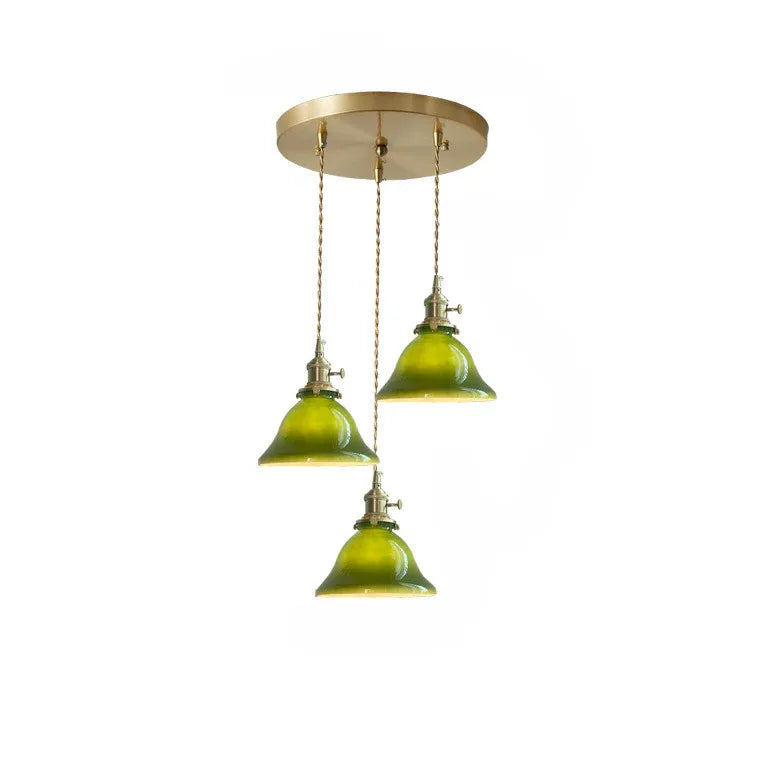 Green Vintage Glass Living Room Pendant Light