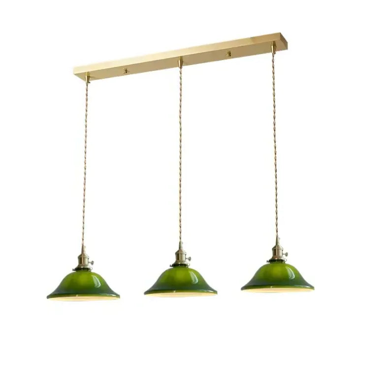 Green Vintage Glass Living Room Pendant Light