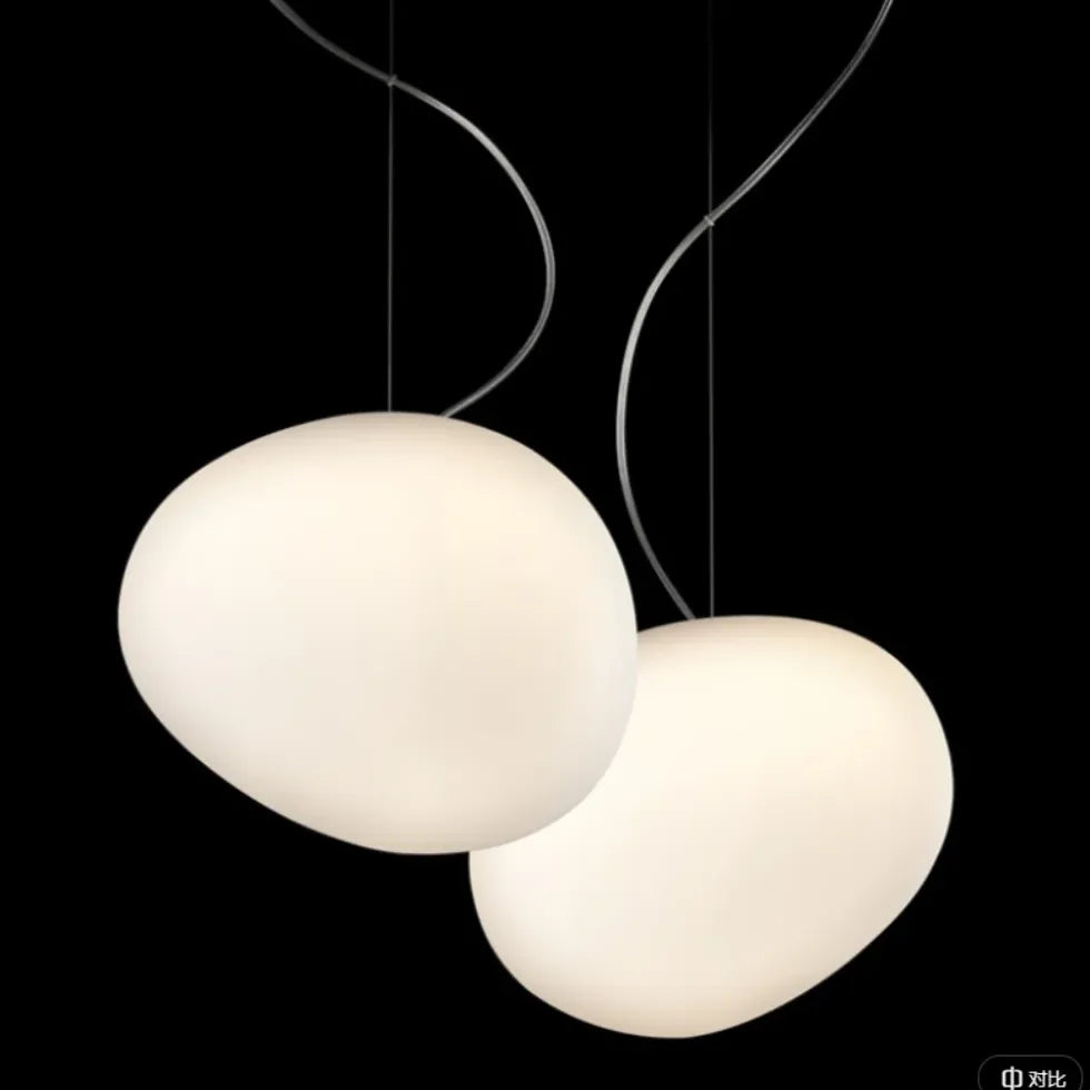 Irregular Spherical White Glass Pendant Light