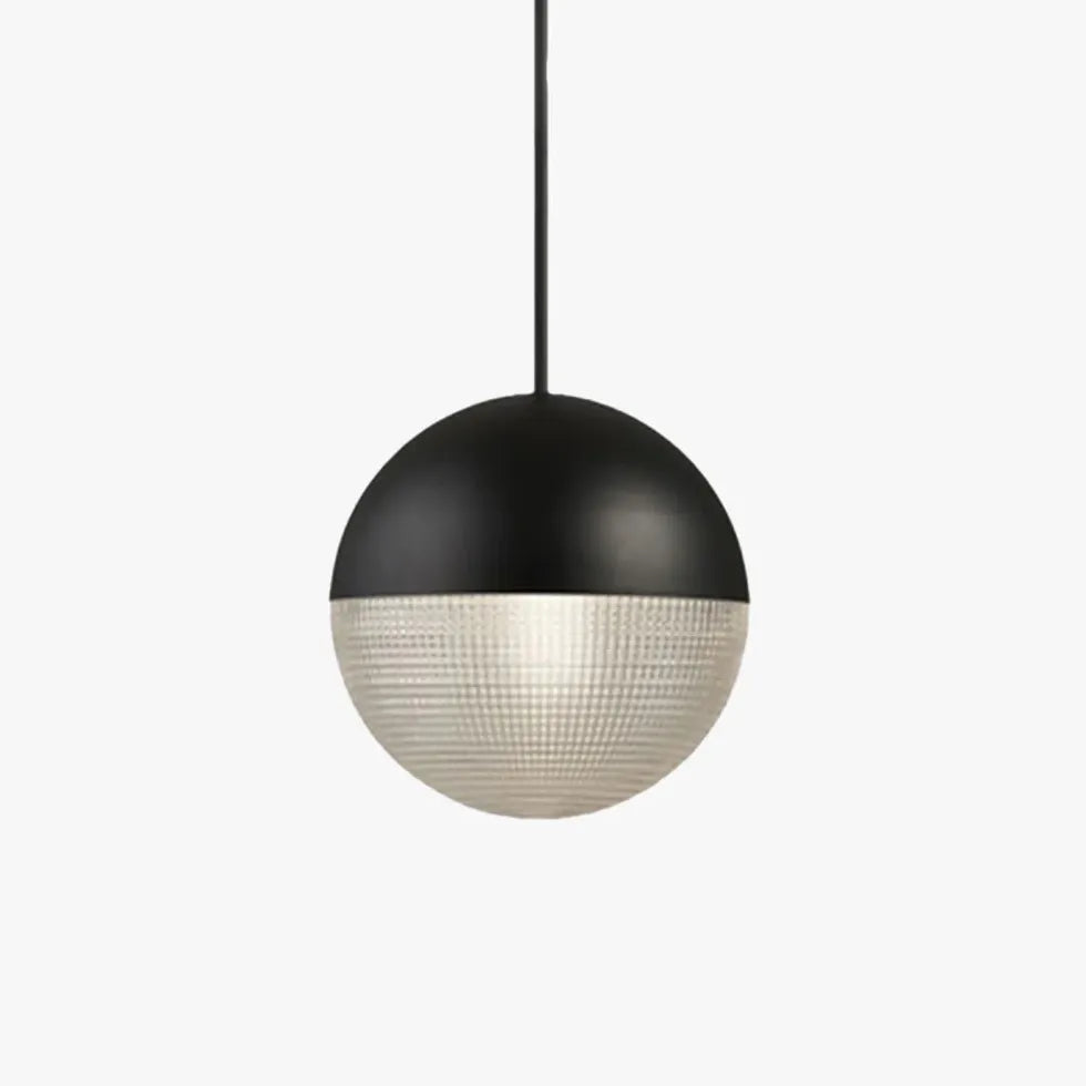 Black Spherical Glass LED Pendant Light