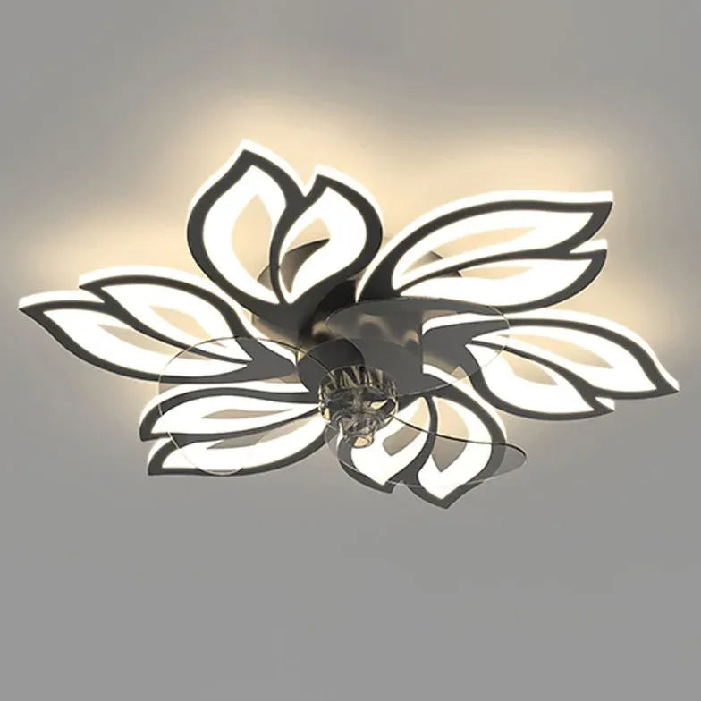 Luxury Flower-Shaped LED Modern Ceiling Fan Light