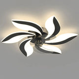 Luxury Flower-Shaped LED Modern Ceiling Fan Light