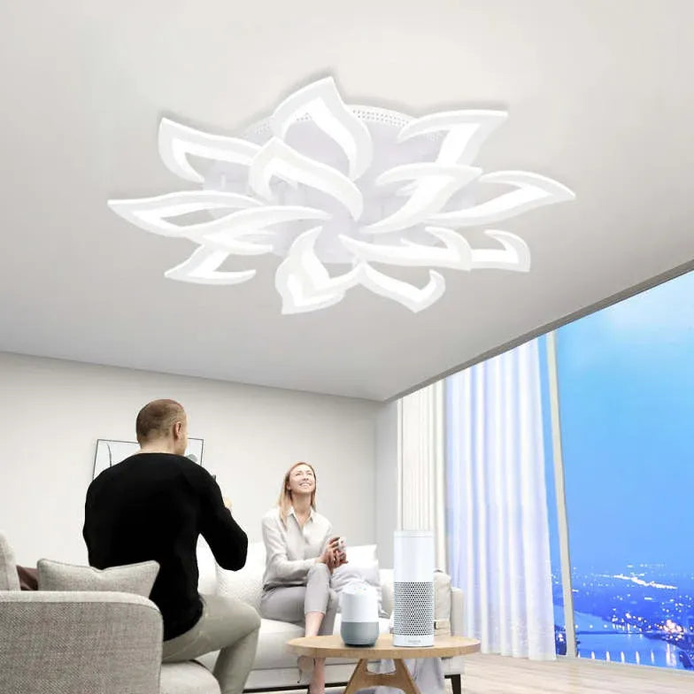 Petal-Shaped White Living Room Ceiling Light