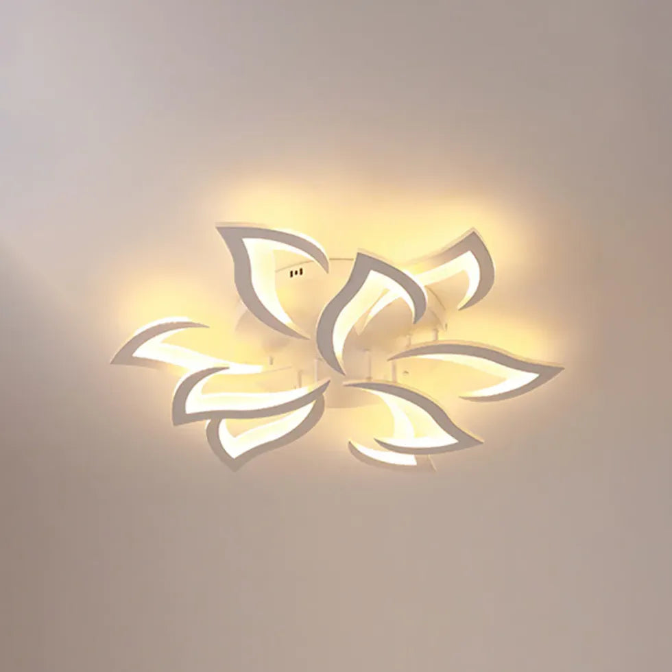 Petal-Shaped White Living Room Ceiling Light