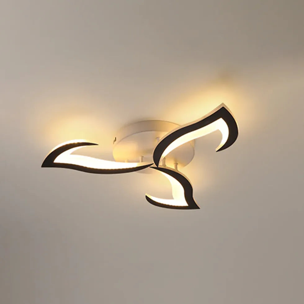 Petal-Shaped White Living Room Ceiling Light