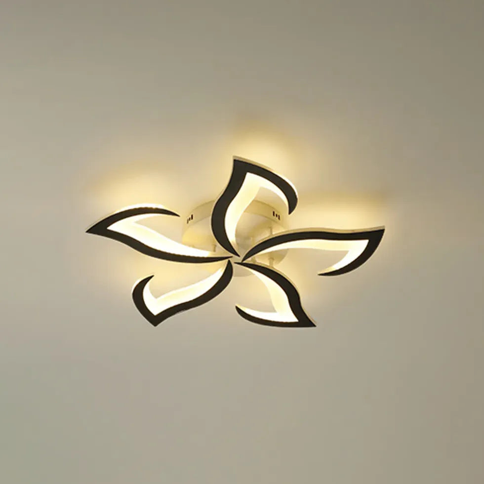 Petal-Shaped White Living Room Ceiling Light