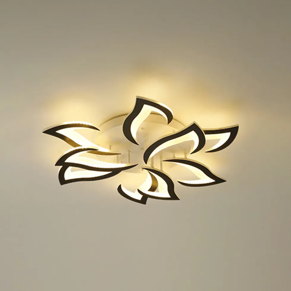 Petal-Shaped White Living Room Ceiling Light