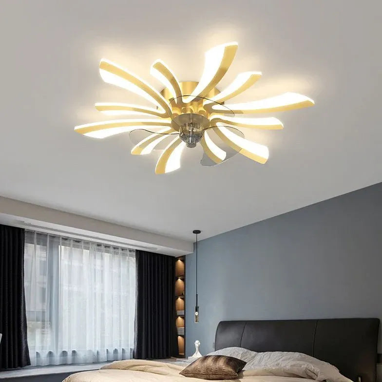 Petal Shape LED Living Room Fan Light