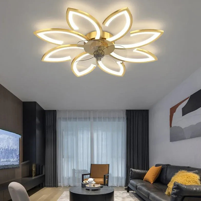 Petal Shape LED Living Room Fan Light