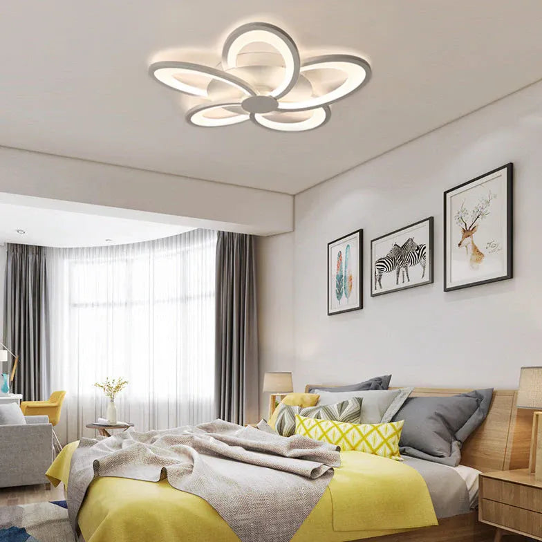 Flower-Shaped Modern White Bedroom Ceiling Light