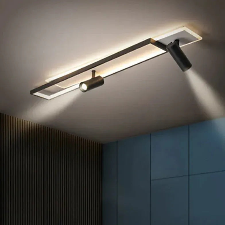 Black Rectangular Long LED Recessed Ceiling Light